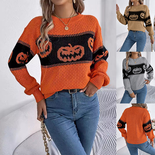 Halloween Trui – Sweater met Pompoen Design voor Herfst en Feestdagen