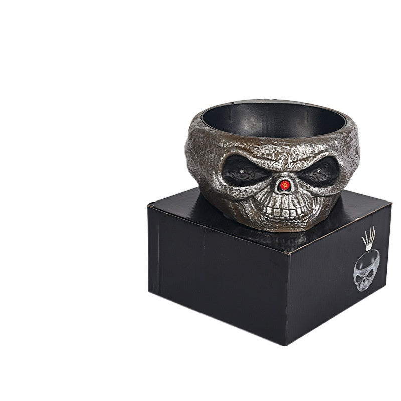 Halloween Snoepschaal – Motion Sensor Pompoen Kom met Skelettenhand en Rode Lichteffecten