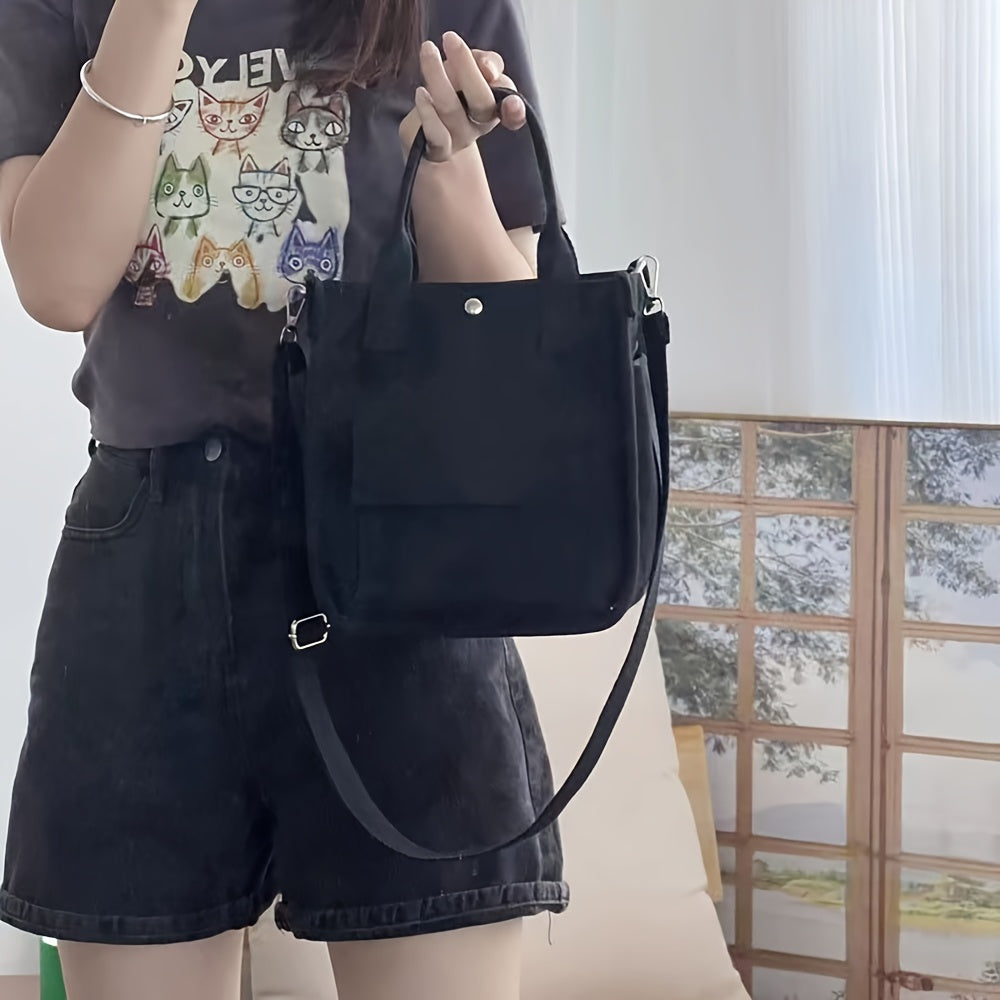 UrbanEase Canvas Slingbag – Witte Schoudertas met Magneetsluiting en Verstelbare Riem