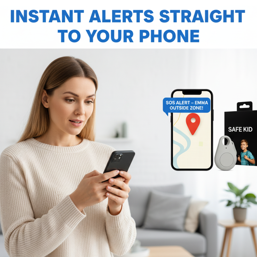 Kindveiligheid GPS-Locator met SOS-Functie – Waterdicht, Real-Time Tracking & Gratis App