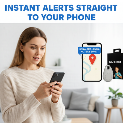 Kindveiligheid GPS-Locator met SOS-Functie – Waterdicht, Real-Time Tracking & Gratis App