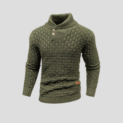 KnitForm Herentrui – Gebreide Halve Kraagtrui met Knoopsluiting en Klassieke Pasvorm