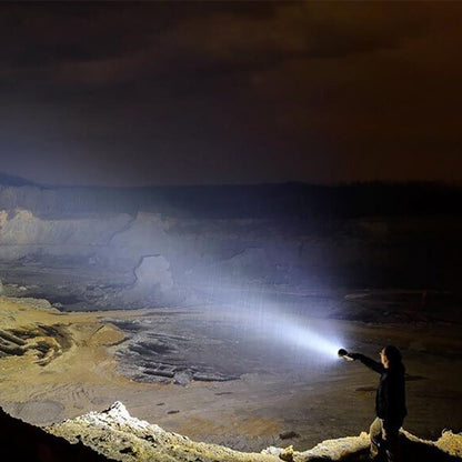 Professionele High-Performance LED-Zaklamp met Actieve Koeling | 100.000 Lumen | 2.350m Bereik | 18x CREE XHP70.2 | OLED-Display | IP68