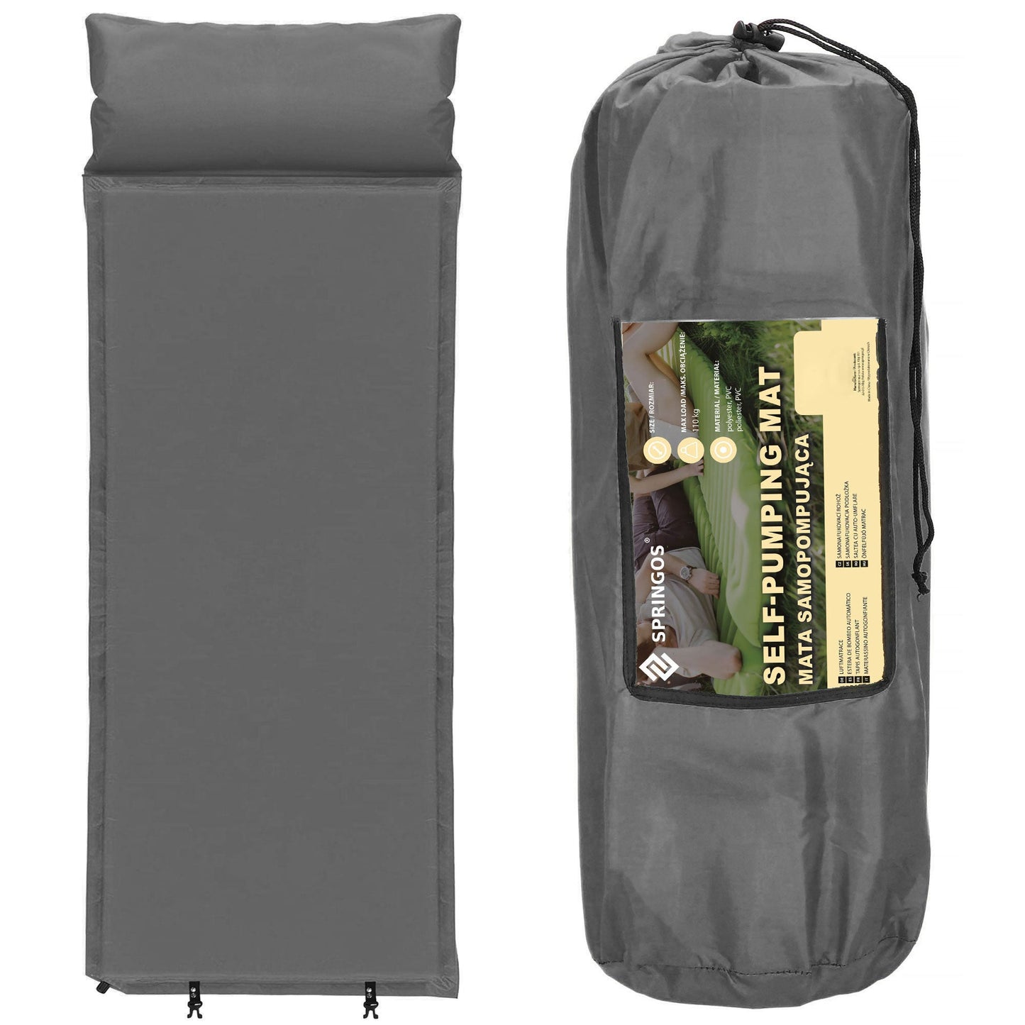 Lichtgewicht Zelfopblazende Slaapmat met Kussen – Compact en Comfortabel voor Kamperen & Backpacken