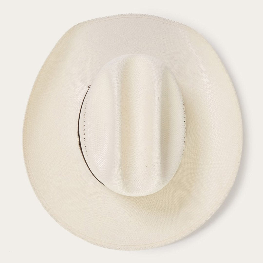 Strohoeden Western Cattleman met Lederen Band en Metallic Accenten – Verstelbaar 58-60 cm