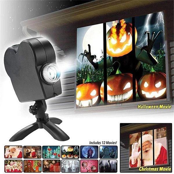 Feestelijke Vensterprojectie Set met Halloween- en Kerstfilms