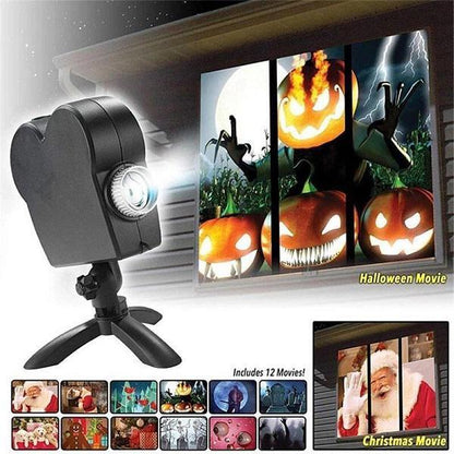 Feestelijke Vensterprojectie Set met Halloween- en Kerstfilms