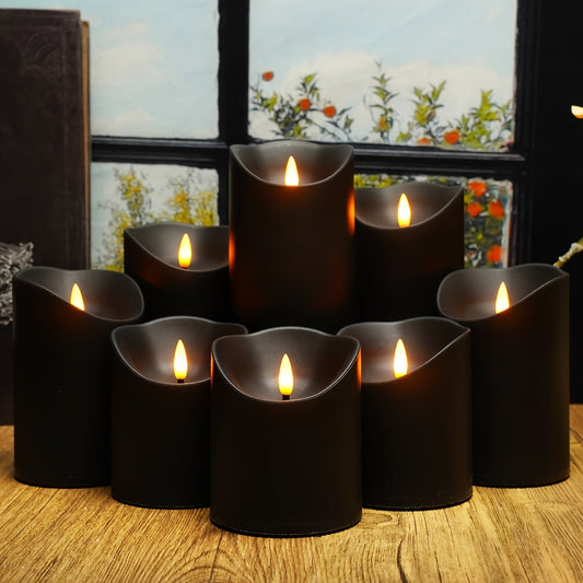GlowLuxe Vlamloze LED-Kaarsen Set (9-delig) – Met Afstandsbediening en Glitterafwerking