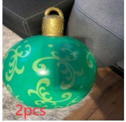 Feestelijke Opblaasbare Buitenbal 60 cm – Weerbestendige PVC Kerstdecoratie
