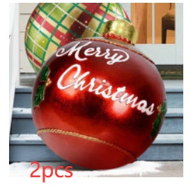 Feestelijke Opblaasbare Buitenbal 60 cm – Weerbestendige PVC Kerstdecoratie