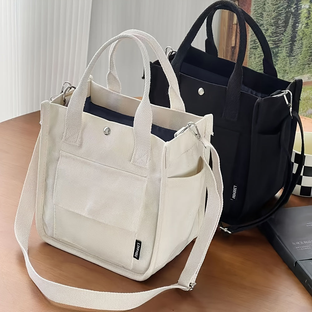 UrbanEase Canvas Slingbag – Witte Schoudertas met Magneetsluiting en Verstelbare Riem