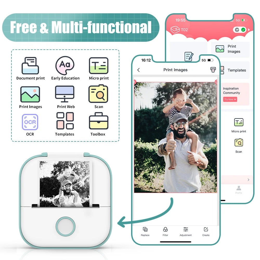 PocketPrint Mini – Draagbare Thermische Fotoprinter Zonder Inkt