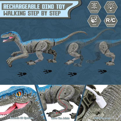 RaptorBeweeg – Afstandsbediening Dinosaur Speelgoed met Geluid, LED en Realistische Bewegingen