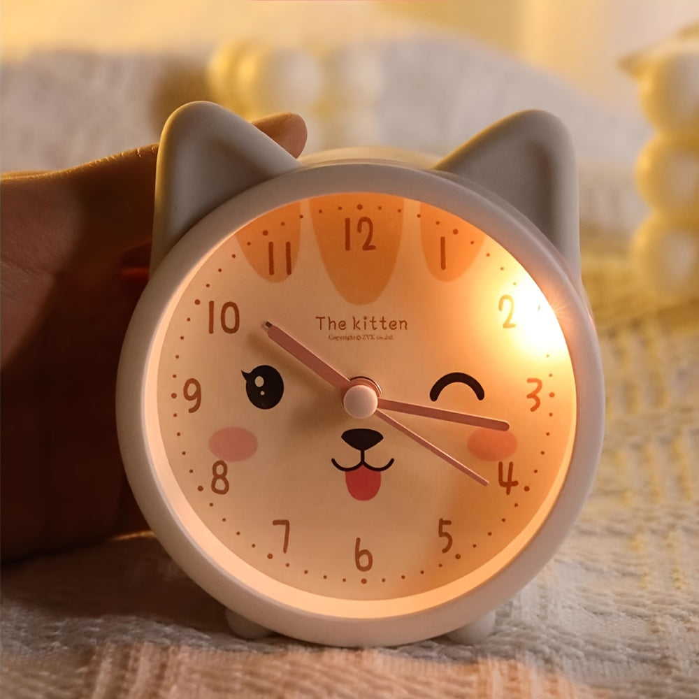 Kinderwekker met Nachtlampje – Stil, Konijnenmotief & Compact Design