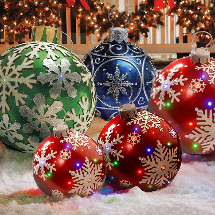 Feestelijke Opblaasbare Buitenbal 60 cm – Weerbestendige PVC Kerstdecoratie