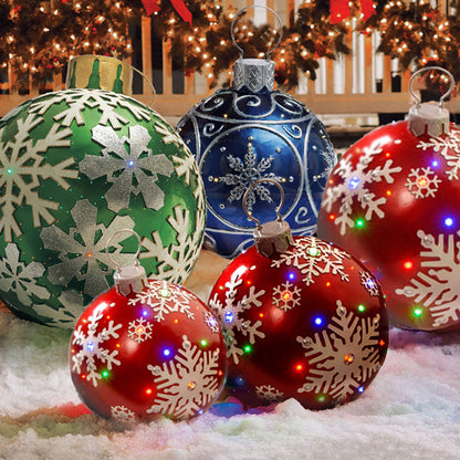 Feestelijke Opblaasbare Buitenbal 60 cm – Weerbestendige PVC Kerstdecoratie