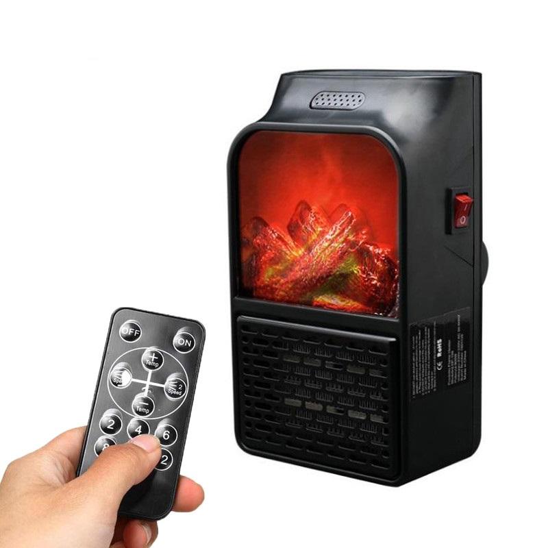 Compacte PTC Wandkachel met Vlameffect – 500W Draagbare Verwarming