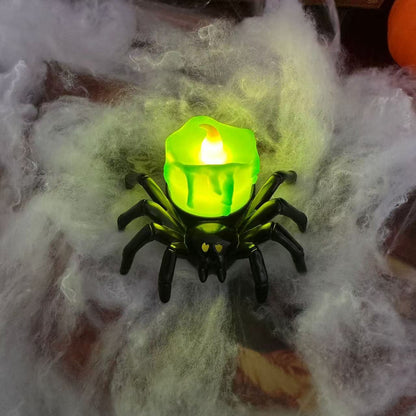 Halloween Decoratie – Spinrug Ornament met Kaars- en Oogbaldesigns