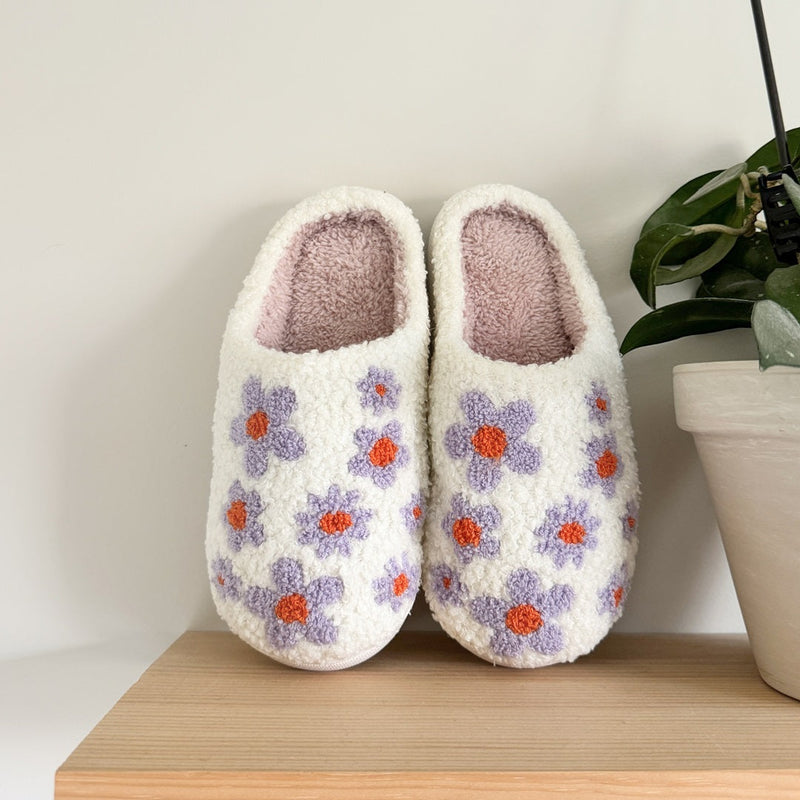 BloomStep Pantoffels – Comfortabele Instappers met Bloemenpatroon & Antislipzool
