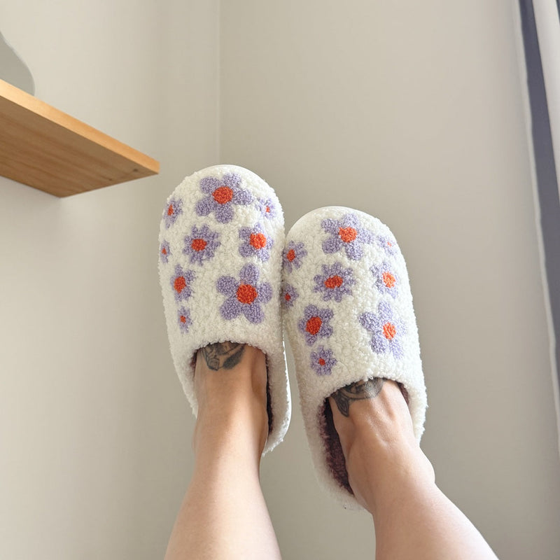 BloomStep Pantoffels – Comfortabele Instappers met Bloemenpatroon & Antislipzool