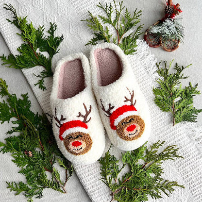 SnowJoy Kerstpantoffels – Warme Instappers met Feestelijk Ontwerp & Antislipzool