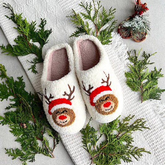 SnowJoy Kerstpantoffels – Warme Instappers met Feestelijk Ontwerp & Antislipzool