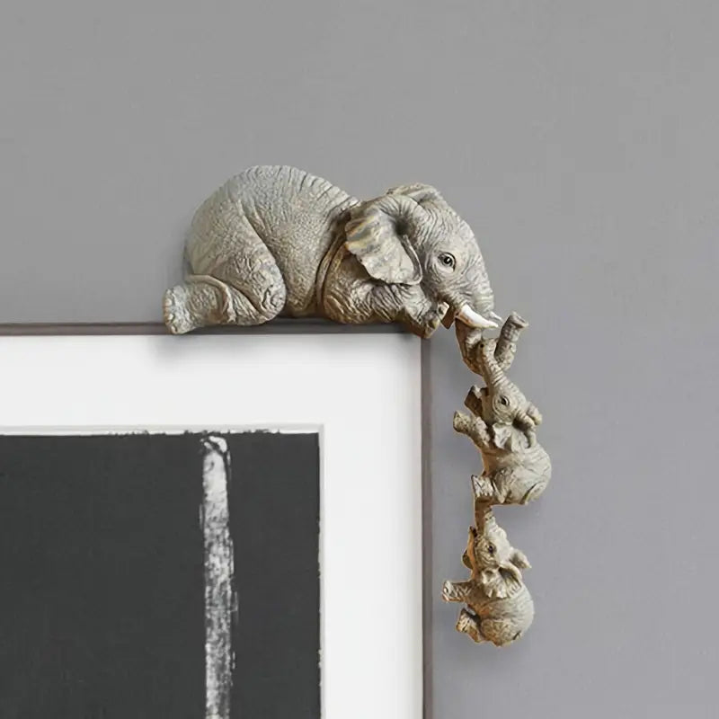 Eleva Decoratieve Olifanten Familie Beeldjes – Set van 3 Interieurdecoratie
