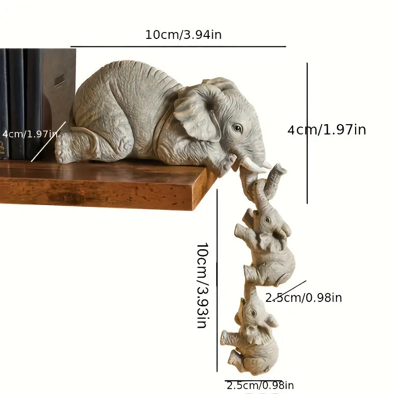 Eleva Decoratieve Olifanten Familie Beeldjes – Set van 3 Interieurdecoratie