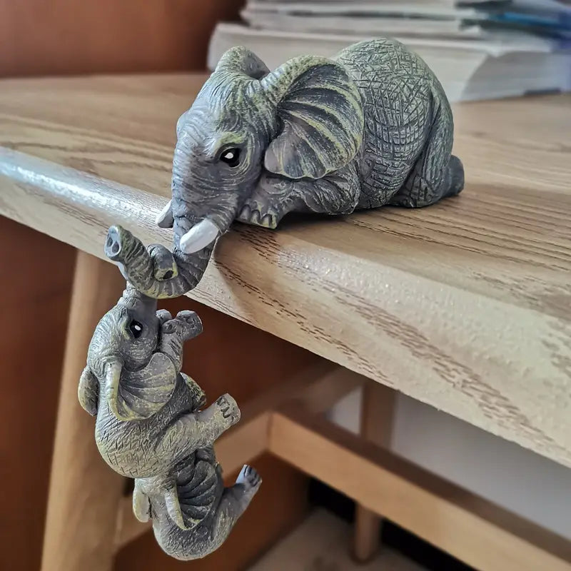 Eleva Decoratieve Olifanten Familie Beeldjes – Set van 3 Interieurdecoratie