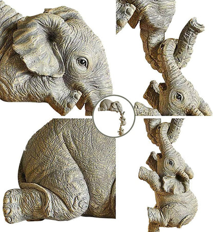 Eleva Decoratieve Olifanten Familie Beeldjes – Set van 3 Interieurdecoratie