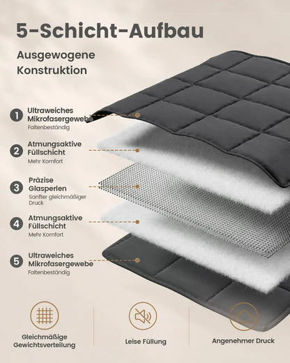 Gewichtdeken Premium Comfort 4-8kg voor Volwassenen | Microglazen Vulling