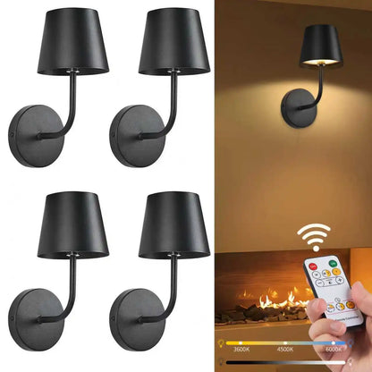 Draadloze Oplaadbare Wandlampen Set 2 Stuks Dimbaar met Afstandsbediening