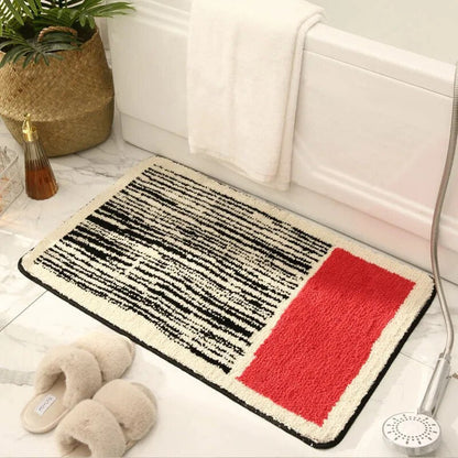 Abstracte antislip badmat met Scandinavisch design