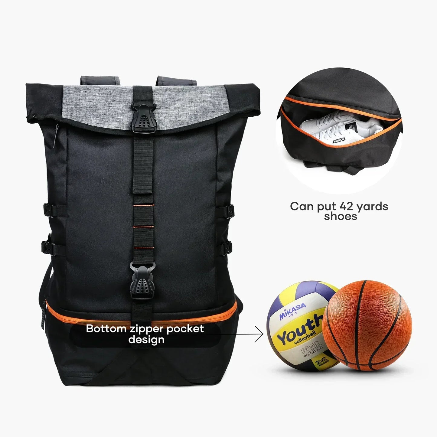 SportGear Rugzak met Ballenvak en Schoenenvak – 35L Softback