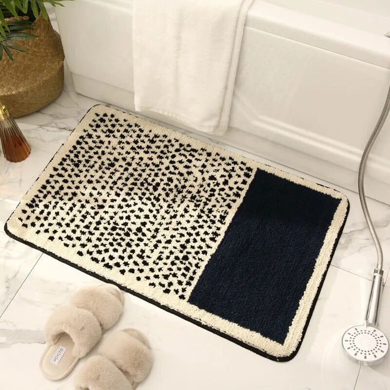 Abstracte antislip badmat met Scandinavisch design