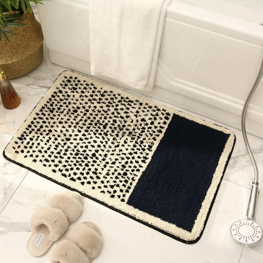 Abstracte antislip badmat met Scandinavisch design