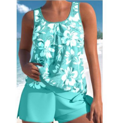 Adalina | Tweekleurig Tankini-set met Bloemenprint voor Dames