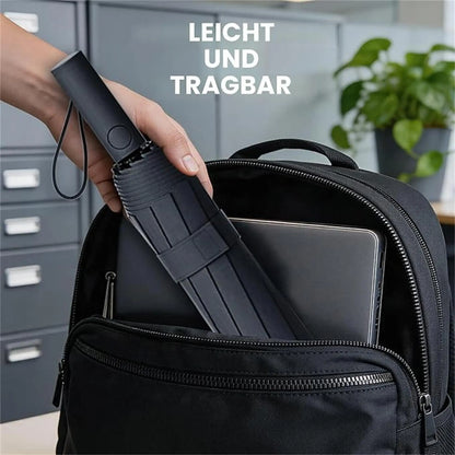 Compacte Windbestendige Zakparaplu 144 Ribben Zwart Opvouwbaar