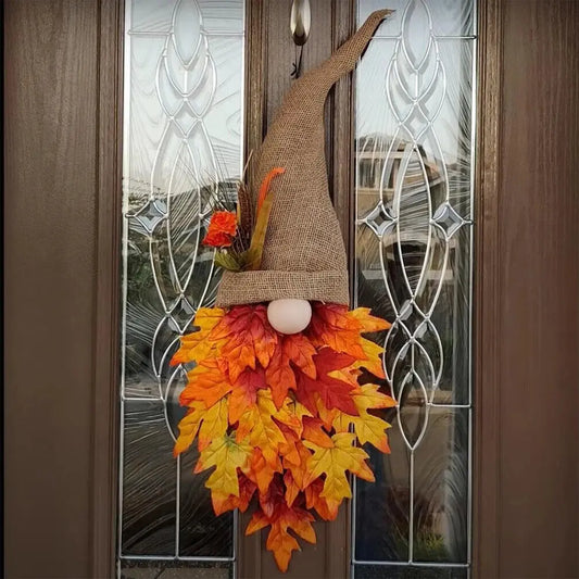 MapleCharm Dwerg Deurhanger – Rustieke Houten Sprookjesdecoratie voor Entree & Tuin