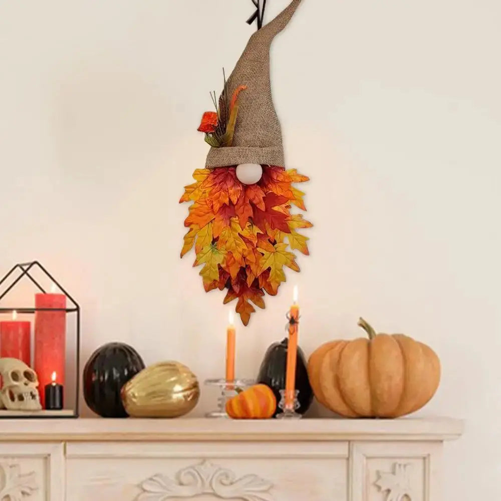MapleCharm Dwerg Deurhanger – Rustieke Houten Sprookjesdecoratie voor Entree & Tuin