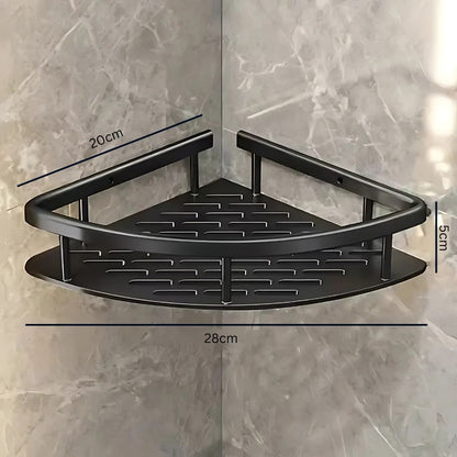 Aluminium hoekrek zonder boren – Badkamer doucherek met afvoer