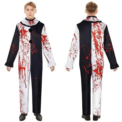 Griezelige Clown Halloween Outfit – Compleet Kostuum voor Mannen en Vrouwen