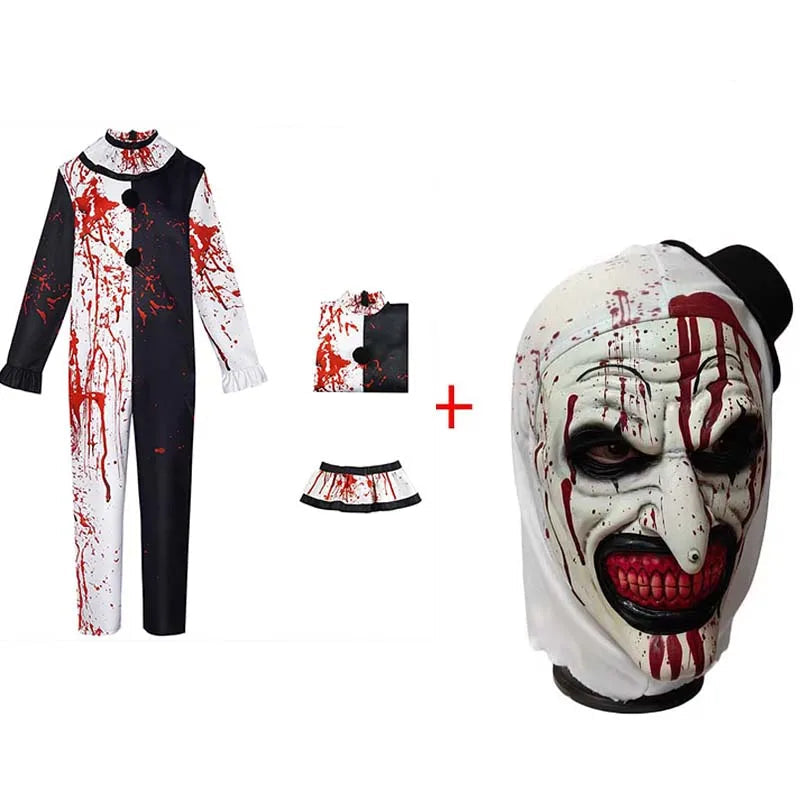Griezelige Clown Halloween Outfit – Compleet Kostuum voor Mannen en Vrouwen