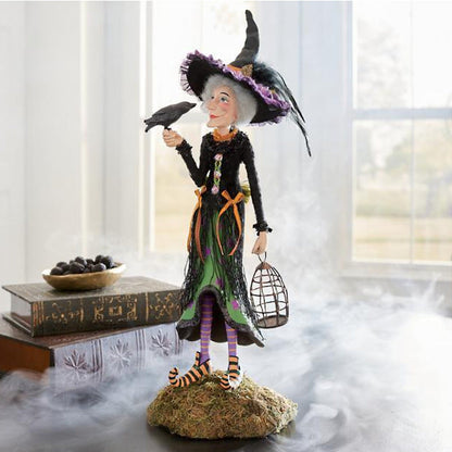 Betoverde Heks Harsfiguur - Handgemaakte Halloween Decoratie met Intricate Details
