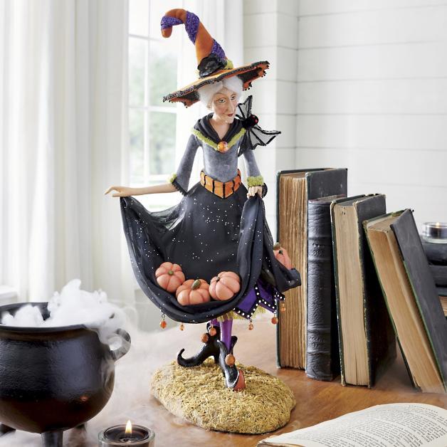 Betoverde Heks Harsfiguur - Handgemaakte Halloween Decoratie met Intricate Details