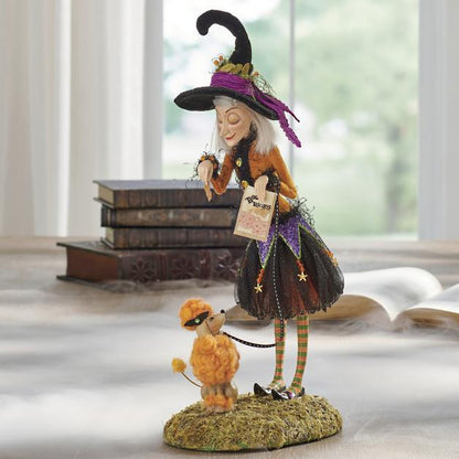 Betoverde Heks Harsfiguur - Handgemaakte Halloween Decoratie met Intricate Details