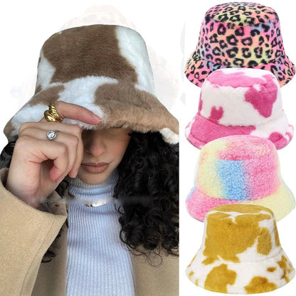 Fluweelzachte WinterHoed LuxePluche – Warme Unisex Bucket Hat voor Koude Dagen