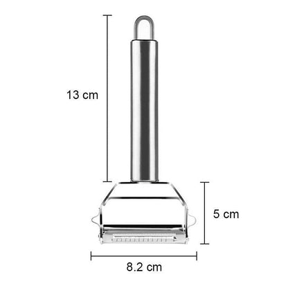 Dubbelzijdige groenteschiller met julienne functie - roestvrij staal