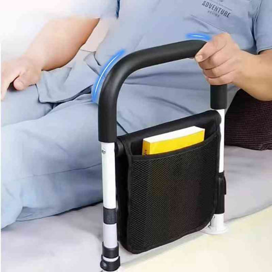 BedGrip Duo – Verstelbare bedzijsteunen voor ouderen met antislip en opbergvak
