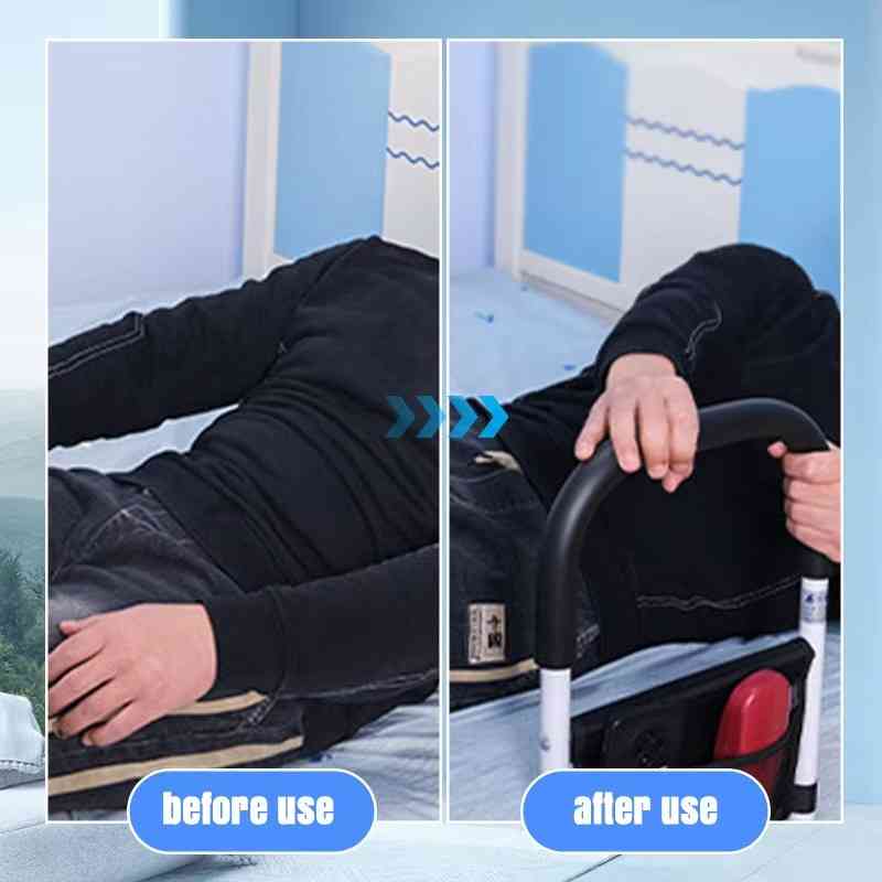 BedGrip Duo – Verstelbare bedzijsteunen voor ouderen met antislip en opbergvak
